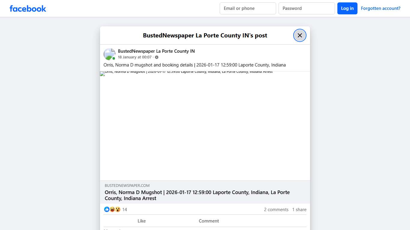 Orris, Norma D... - BustedNewspaper La Porte County IN Facebook